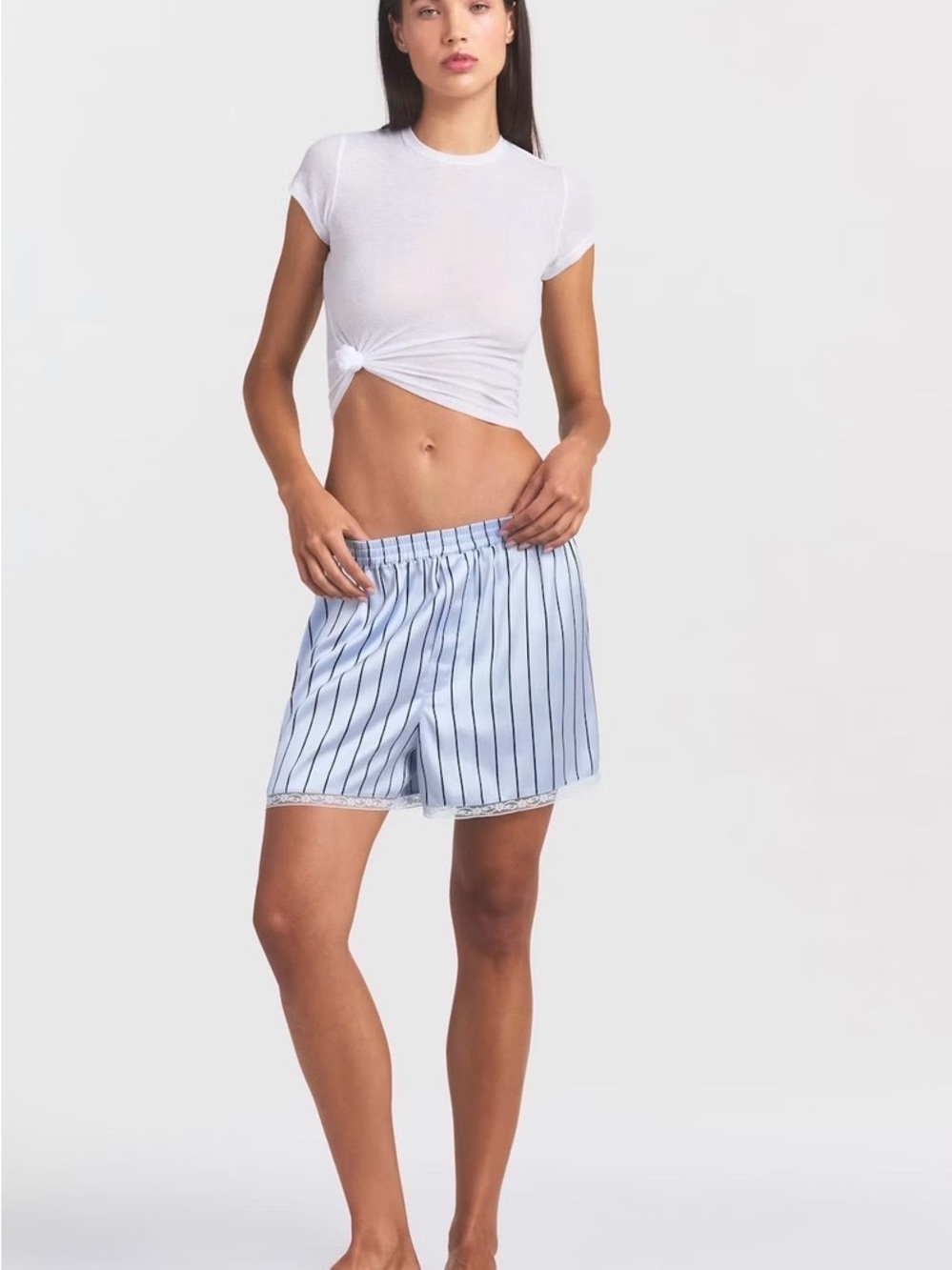 Skims Woven Shine Lace Boxer